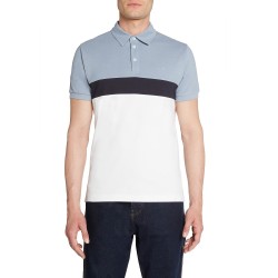 Ανδρικό Polo T-shirt Λευκό/Γκρι Pique Regular M3510K T2649 F1695 Geox