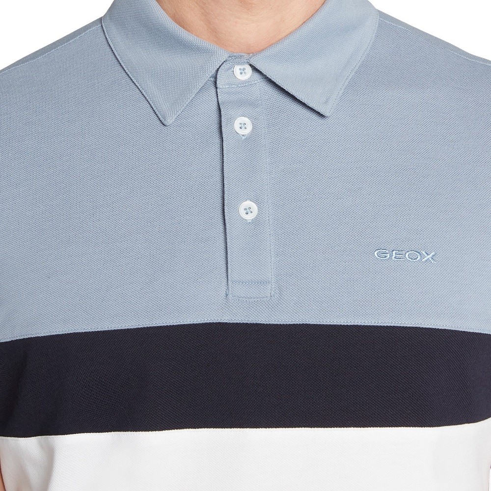 GEOX</br>Ανδρικό Polo T-shirt Λευκό/Γκρι Pique Regular M3510K T2649 F1695 Geox GEOX</br>Ανδρικό Polo T-shirt Λευκό/Γκρι Pique Regular M3510K T2649 F1695 Geox