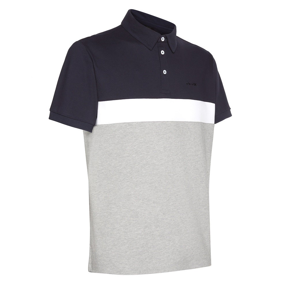 GEOX</br>Ανδρικό Polo T-shirt Μπλε/Λευκό/Γκρι Pique Regular M3510K TC173 F1696 Geox GEOX</br>Ανδρικό Polo T-shirt Μπλε/Λευκό/Γκρι Pique Regular M3510K TC173 F1696 Geox