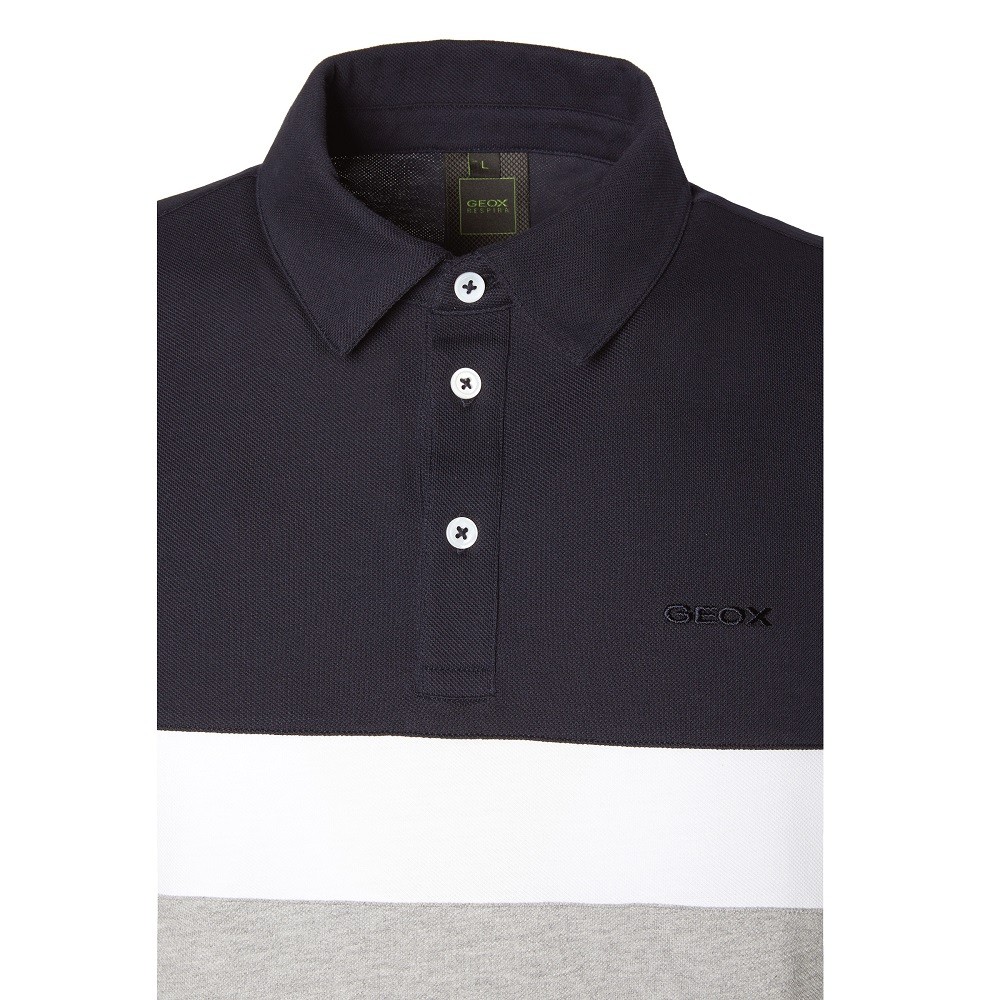 GEOX</br>Ανδρικό Polo T-shirt Μπλε/Λευκό/Γκρι Pique Regular M3510K TC173 F1696 Geox GEOX</br>Ανδρικό Polo T-shirt Μπλε/Λευκό/Γκρι Pique Regular M3510K TC173 F1696 Geox