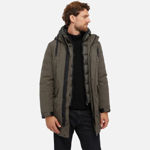 Ανδρικό Μπουφάν Παρκά Αδιάβροχο Χακί M3628N T3031 F3462 VELLETRI Geox