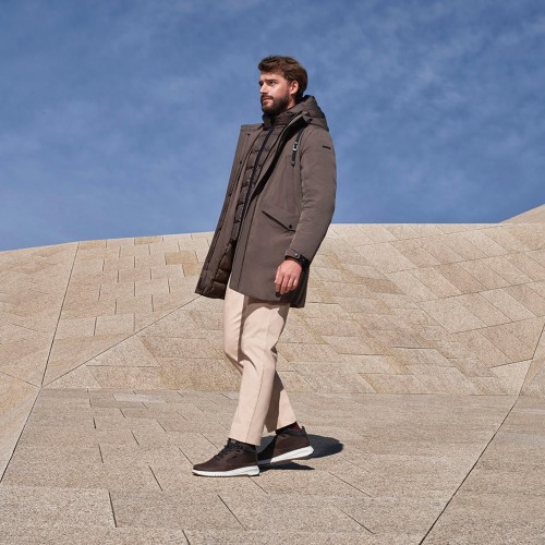 Ανδρικό Μπουφάν Παρκά Αδιάβροχο Χακί M3628N T3031 F3462 VELLETRI Geox