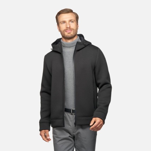 Ανδρική Ζακέτα Μαύρο SWEATER HOODY+ZIP M4675A T3175 F9000 Geox