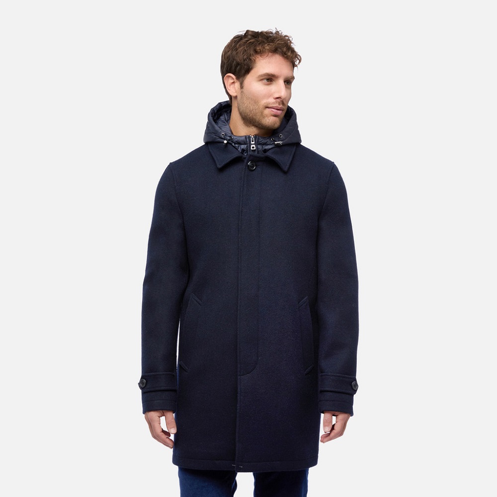 GEOX</br>Geox MONREALE LONG COAT M5615E T3303 F1624 Ανδρικό Παλτό Μάλλινο Μπλε GEOX</br>Geox MONREALE LONG COAT M5615E T3303 F1624 Ανδρικό Παλτό Μάλλινο Μπλε