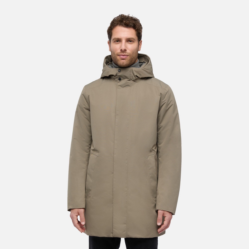 GEOX</br>Geox DORAY LONG PARKA Waterproof M5621D T3291 F3272 Ανδρικό Μπουφάν Παρκά Αδιάβροχο Χακί