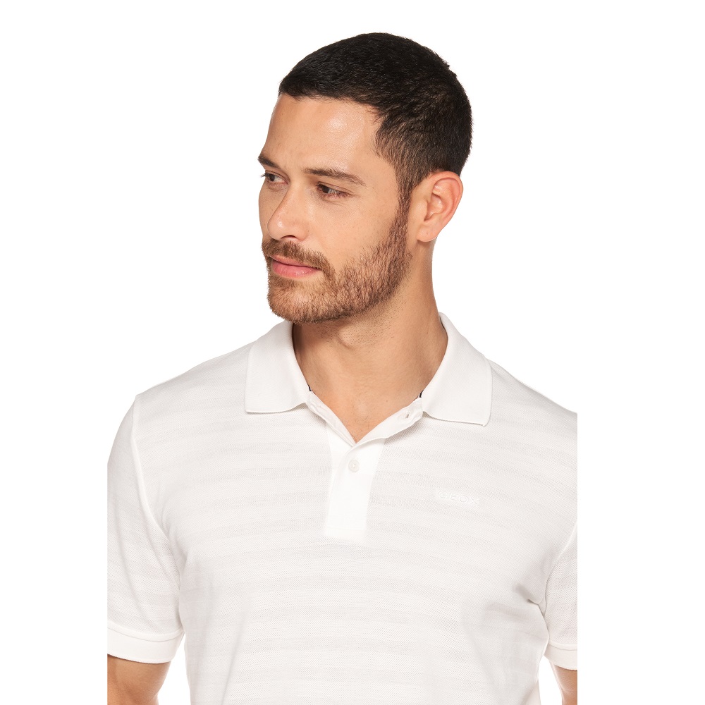 GEOX</br>Geox M6510E T3373 F2128 Ανδρικό Polo T-shirt Λευκό GEOX</br>Geox M6510E T3373 F2128 Ανδρικό Polo T-shirt Λευκό