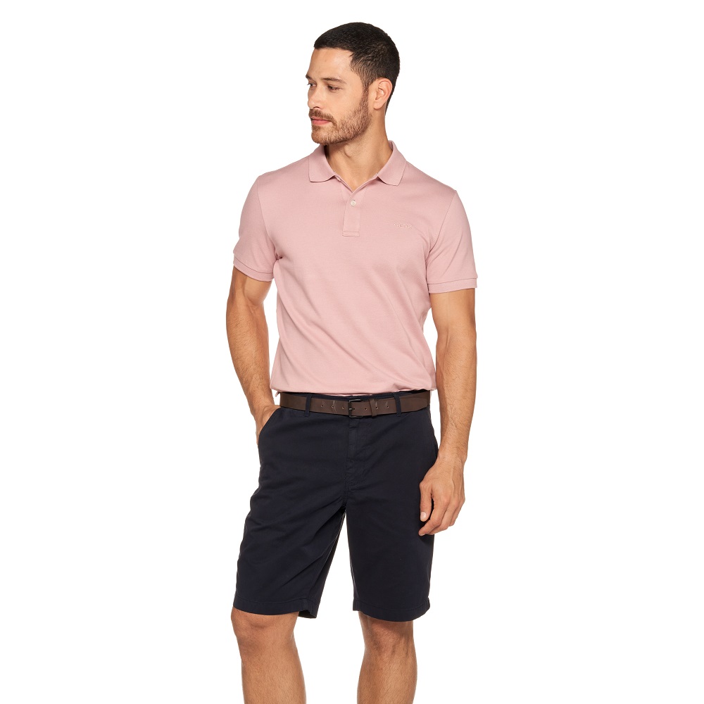 GEOX</br>Geox M6511B T3360 F8336 Ανδρικό Polo T-shirt Ροζ