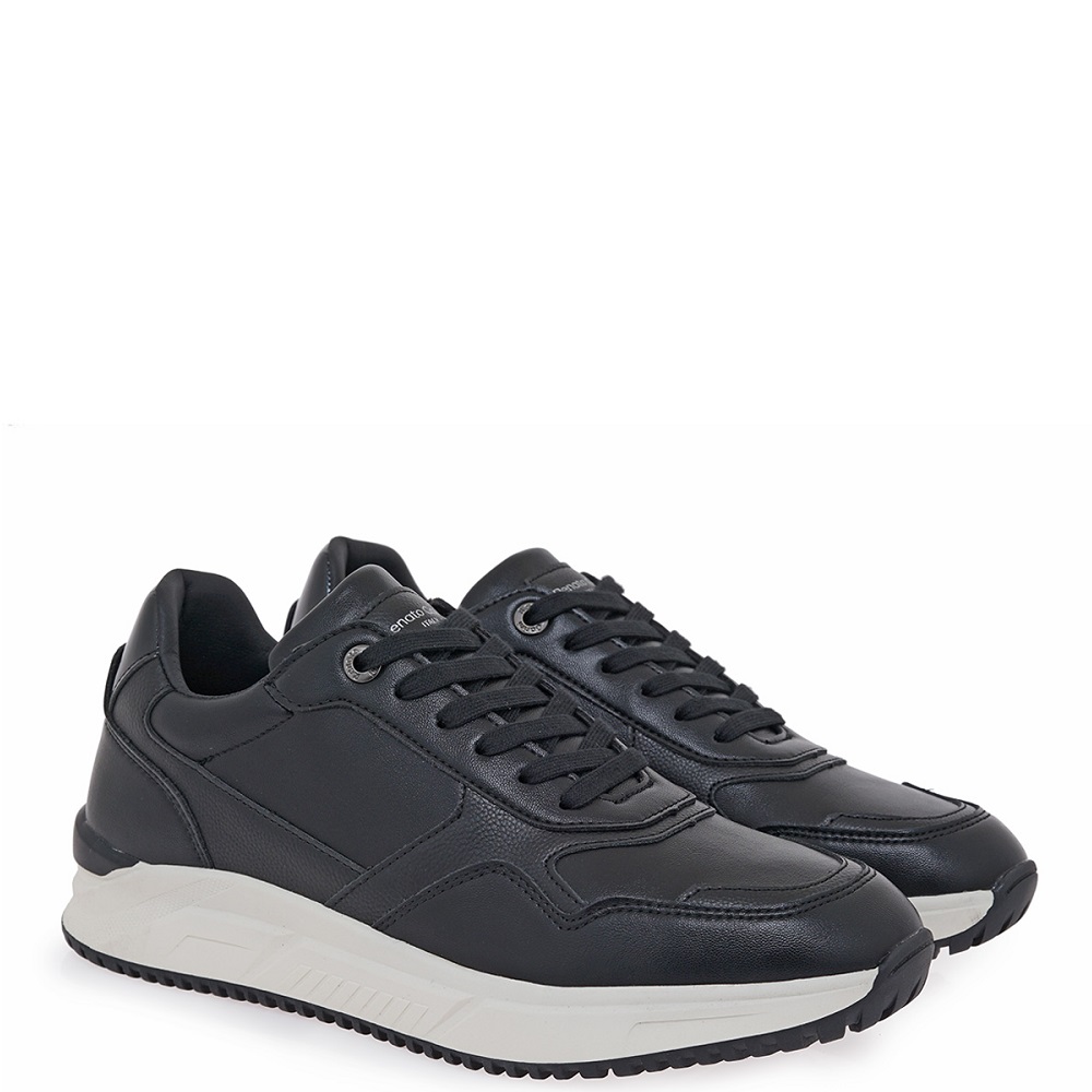 RENATO GARINI</br>Renato Garini MALVIN-001 Ανδρικά Sneakers Μαύρο/Μαύρο Βερνί/Off White