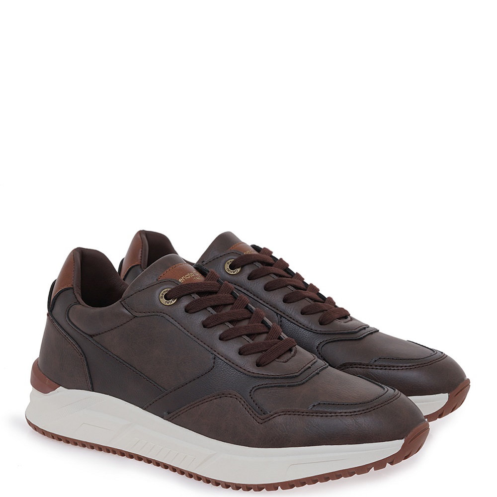 RENATO GARINI</br>Renato Garini MALVIN-001 Ανδρικά Sneakers Καφέ Σκούρο/Ταμπά/Κρεμ