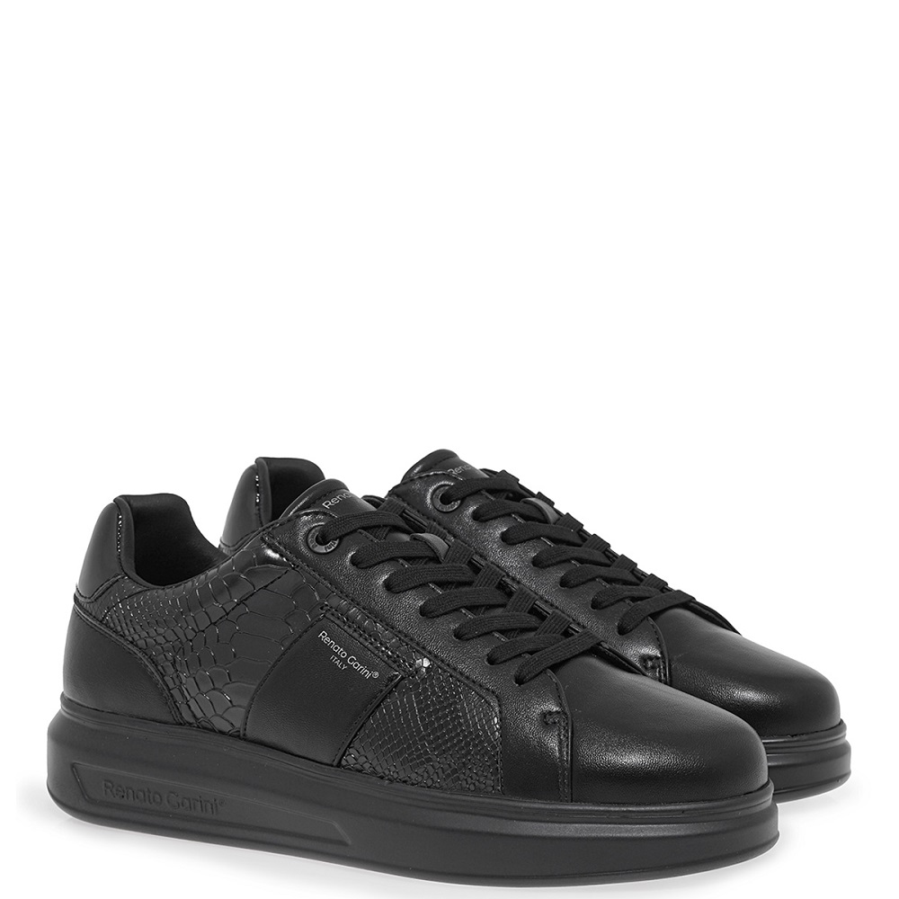 RENATO GARINI</br>Renato Garini MARCELLO-630 Ανδρικά Sneakers Μαύρο Φίδι/Μαύρο Βερνί  RENATO GARINI</br>Renato Garini MARCELLO-630 Ανδρικά Sneakers Μαύρο Φίδι/Μαύρο Βερνί