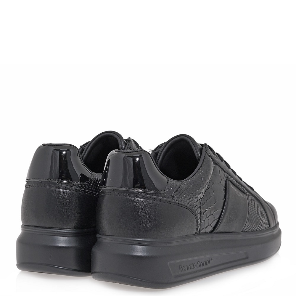 RENATO GARINI</br>Renato Garini MARCELLO-630 Ανδρικά Sneakers Μαύρο Φίδι/Μαύρο Βερνί  RENATO GARINI</br>Renato Garini MARCELLO-630 Ανδρικά Sneakers Μαύρο Φίδι/Μαύρο Βερνί