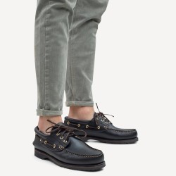 Ανδρικά Boat-shoes/Ιστιοπλοϊκά Μαύρο Δέρμα C55 MEMPHIS Sea & City 