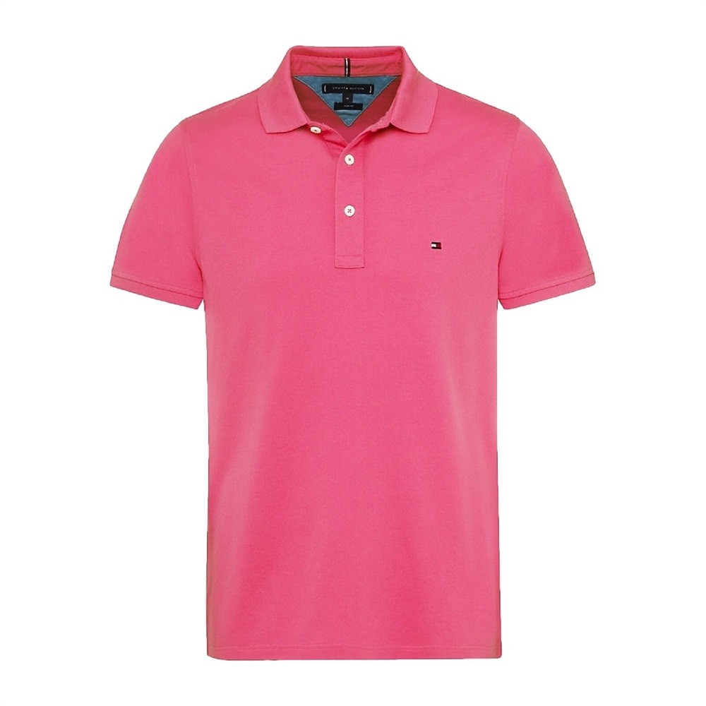 TOMMY HILFIGER</br>Ανδρικό Polo T-shirt Φούξια Slim MW0MW09732-666 Tommy Hilfiger TOMMY HILFIGER</br>Ανδρικό Polo T-shirt Φούξια Slim MW0MW09732-666 Tommy Hilfiger