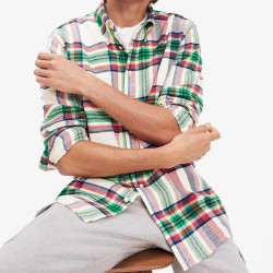 Ανδρικό Πουκάμισο Πράσινο Multi Καρό Relaxed MW0MW10715-OLZ Tommy Hilfiger