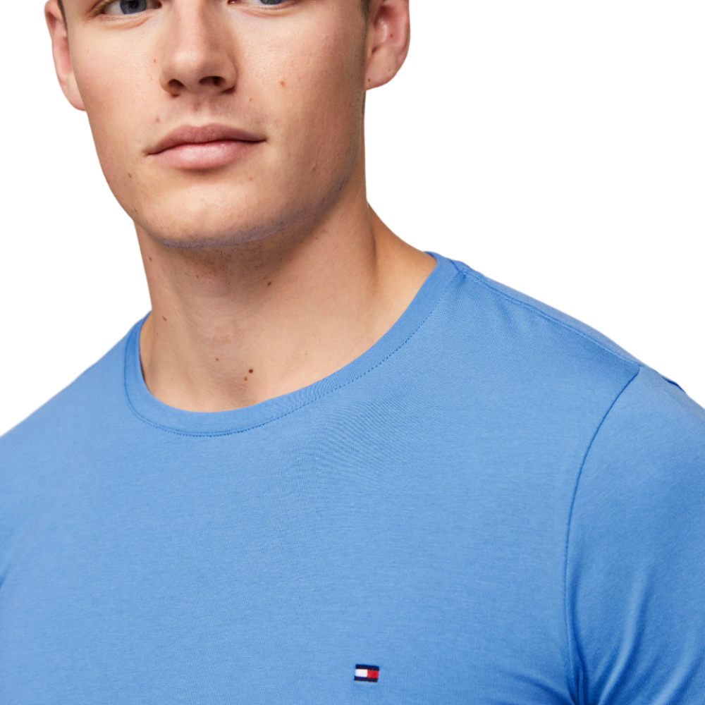 TOMMY HILFIGER</br>Ανδρικό T-shirt Γαλάζιο Stretch Extra Slim Fit MW0MW10800-C30 Tommy Hilfiger