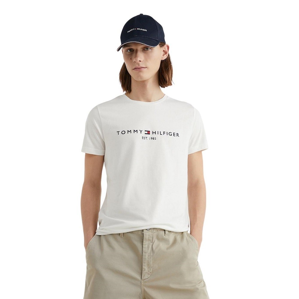 TOMMY HILFIGER</br>Ανδρικό T-shirt Λευκό Slim MW0MW11465-118 Tommy Hilfiger TOMMY HILFIGER</br>Ανδρικό T-shirt Λευκό Slim MW0MW11465-118 Tommy Hilfiger