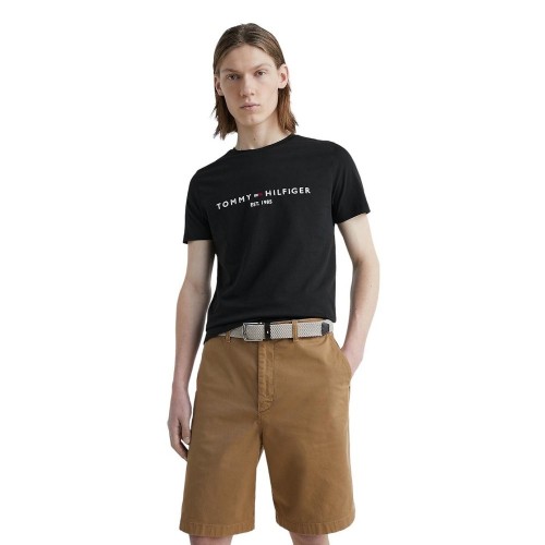 Ανδρικό T-shirt Μαύρο Slim MW0MW11465-BAS Tommy Hilfiger
