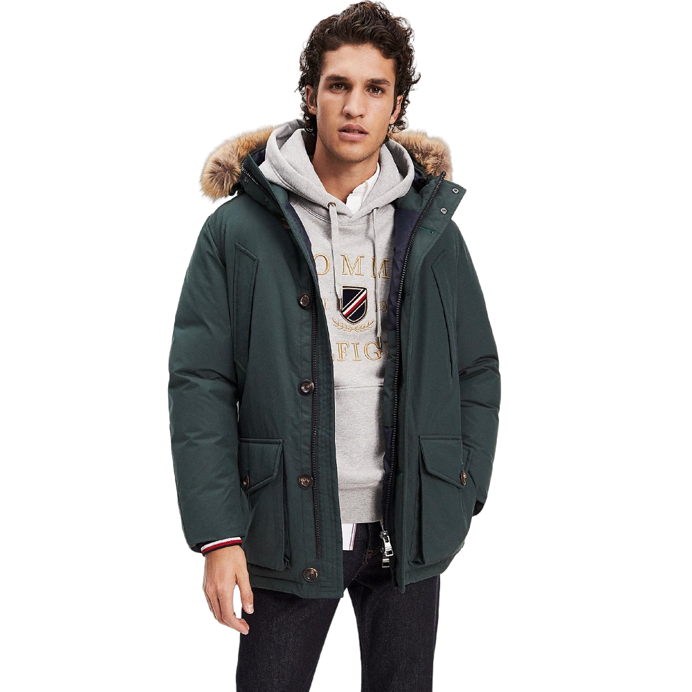 TOMMY HILFIGER</br>Ανδρικό Μπουφάν Παρκά Αδιάβροχο Πράσινο MW0MW11504-LDC Tommy Hilfiger TOMMY HILFIGER</br>Ανδρικό Μπουφάν Παρκά Αδιάβροχο Πράσινο MW0MW11504-LDC Tommy Hilfiger