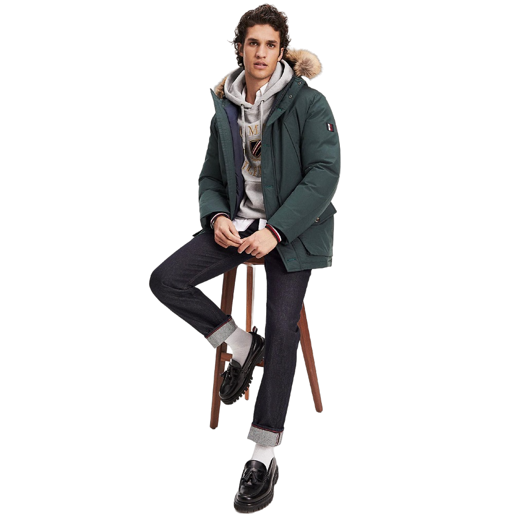 TOMMY HILFIGER</br>Ανδρικό Μπουφάν Παρκά Αδιάβροχο Πράσινο MW0MW11504-LDC Tommy Hilfiger TOMMY HILFIGER</br>Ανδρικό Μπουφάν Παρκά Αδιάβροχο Πράσινο MW0MW11504-LDC Tommy Hilfiger