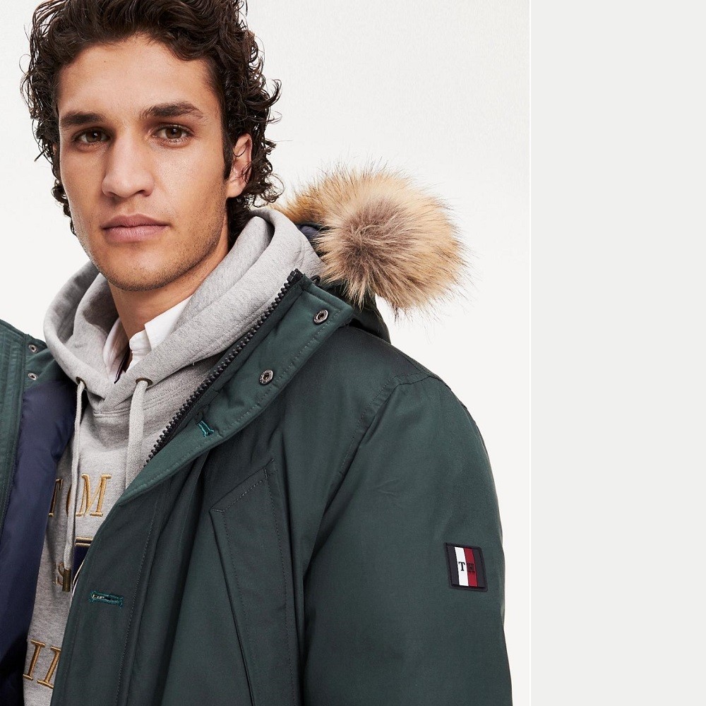 TOMMY HILFIGER</br>Ανδρικό Μπουφάν Παρκά Αδιάβροχο Πράσινο MW0MW11504-LDC Tommy Hilfiger TOMMY HILFIGER</br>Ανδρικό Μπουφάν Παρκά Αδιάβροχο Πράσινο MW0MW11504-LDC Tommy Hilfiger