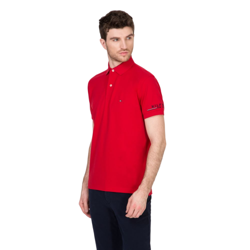 Ανδρικό Polo T-shirt Κόκκινο Regular MW0MW13096-XLG Tommy Hilfiger