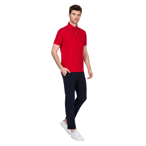 Ανδρικό Polo T-shirt Κόκκινο Regular MW0MW13096-XLG Tommy Hilfiger