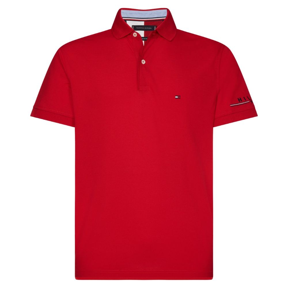 TOMMY HILFIGER</br>Ανδρικό Polo T-shirt Κόκκινο Regular MW0MW13096-XLG Tommy Hilfiger TOMMY HILFIGER</br>Ανδρικό Polo T-shirt Κόκκινο Regular MW0MW13096-XLG Tommy Hilfiger