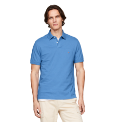 Ανδρικό Polo T-shirt Γαλάζιο Regular MW0MW17770-C30 Tommy Hilfiger