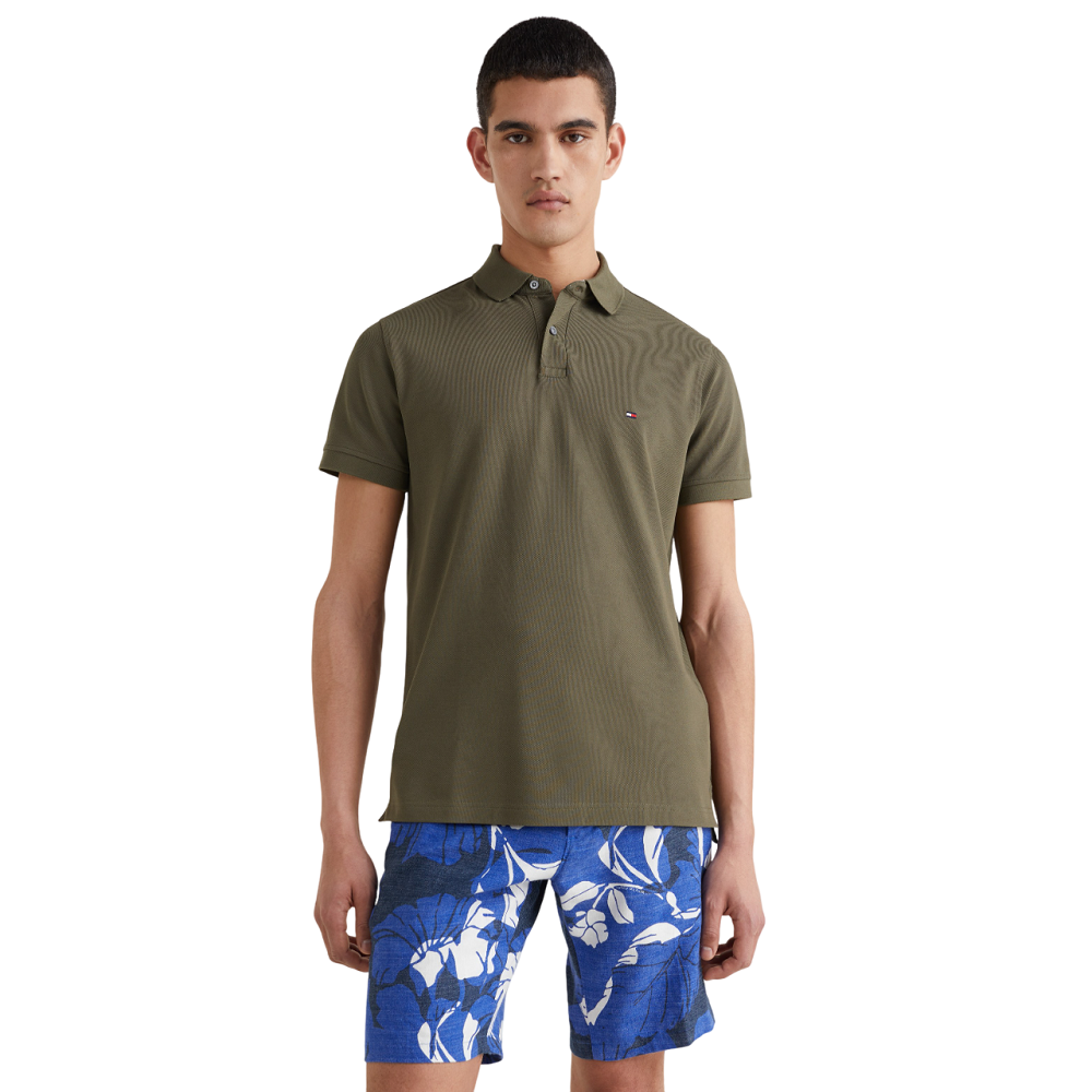 TOMMY HILFIGER</br>Ανδρικό Polo T-shirt Χακί Regular MW0MW17770-RBN Timberland TOMMY HILFIGER</br>Ανδρικό Polo T-shirt Χακί Regular MW0MW17770-RBN Timberland