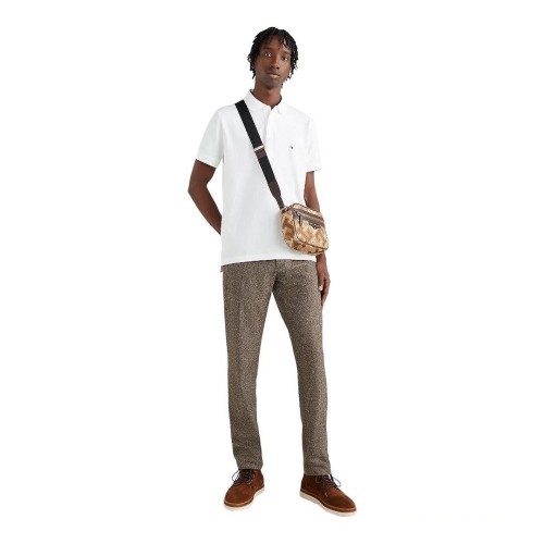 Ανδρικό Polo T-shirt Λευκό Regular MW0MW17770-YBR Tommy Hilfiger