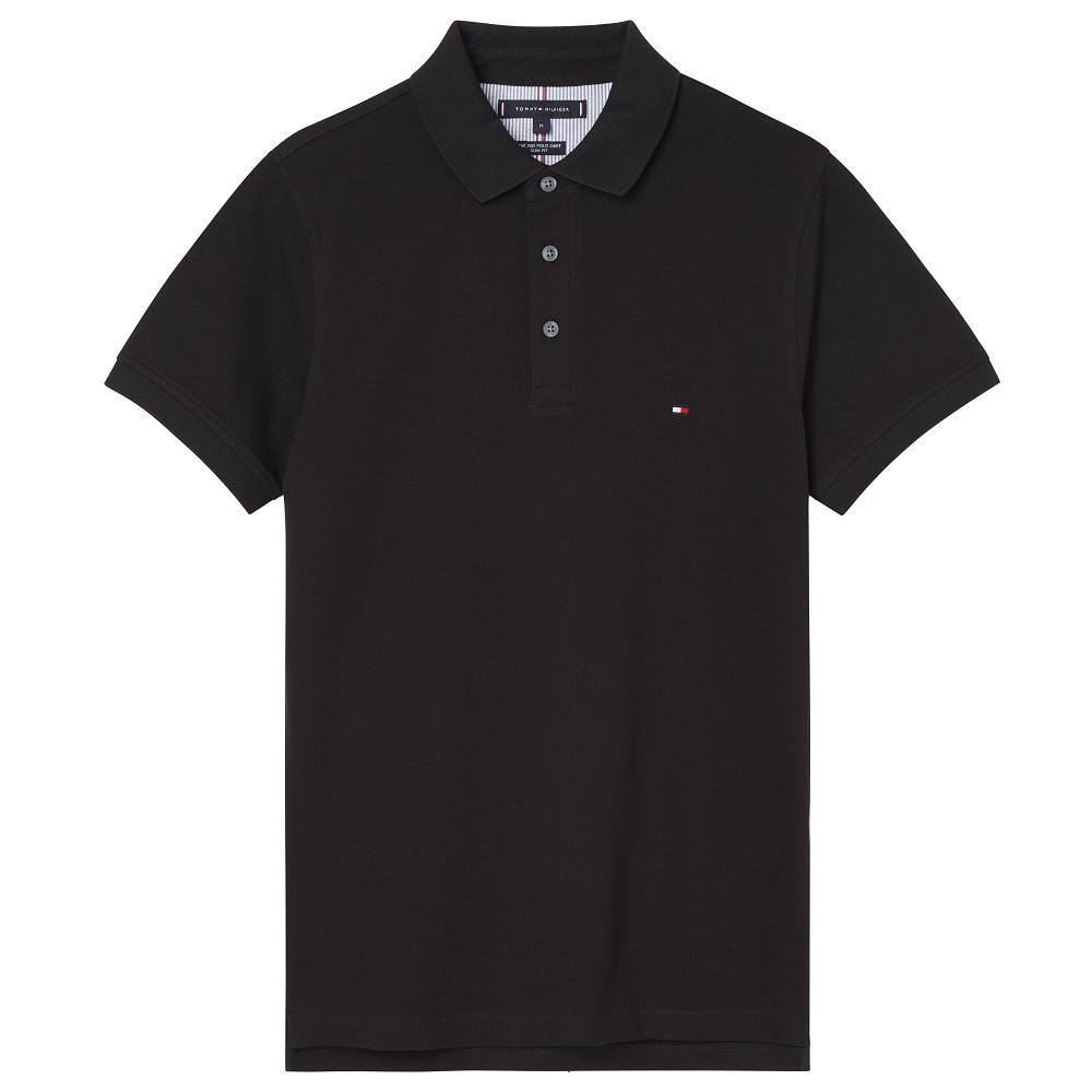 TOMMY HILFIGER</br>Ανδρικό Polo T-shirt Μαύρο Slim MW0MW17771-BDS Tommy Hilfiger TOMMY HILFIGER</br>Ανδρικό Polo T-shirt Μαύρο Slim MW0MW17771-BDS Tommy Hilfiger