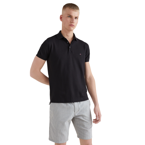 Ανδρικό Polo T-shirt Μαύρο Slim MW0MW17771-BDS Tommy Hilfiger