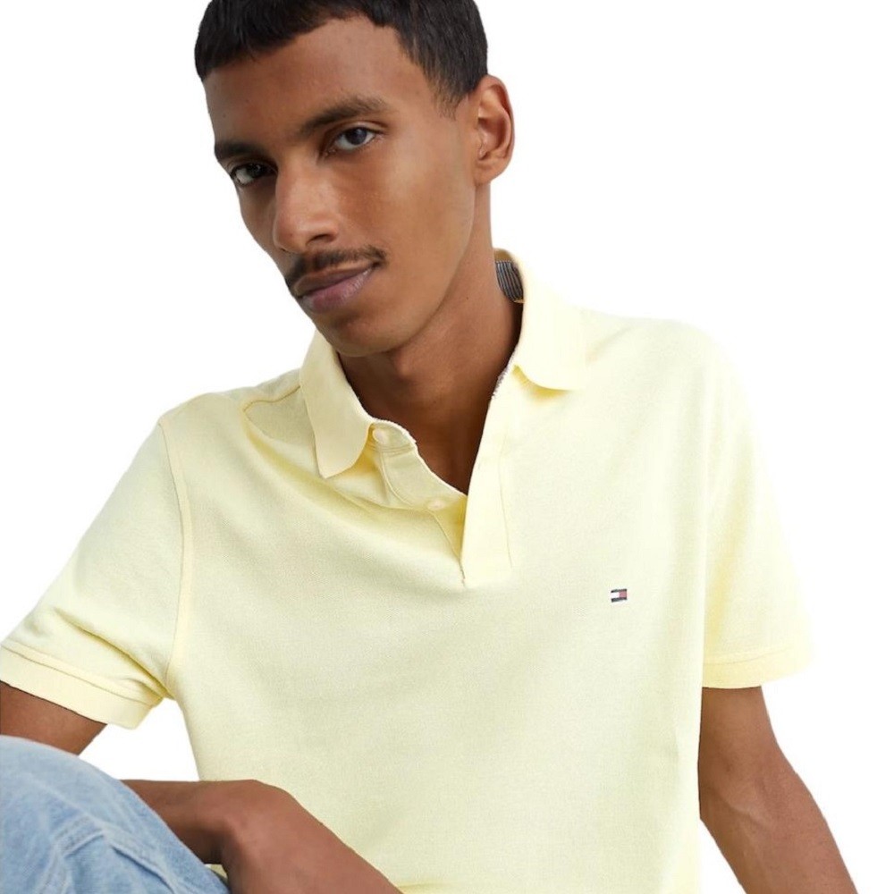 TOMMY HILFIGER</br>Ανδρικό Polo T-shirt Κίτρινο Slim MW0MW17771-ZHG Tommy Hilfiger TOMMY HILFIGER</br>Ανδρικό Polo T-shirt Κίτρινο Slim MW0MW17771-ZHG Tommy Hilfiger