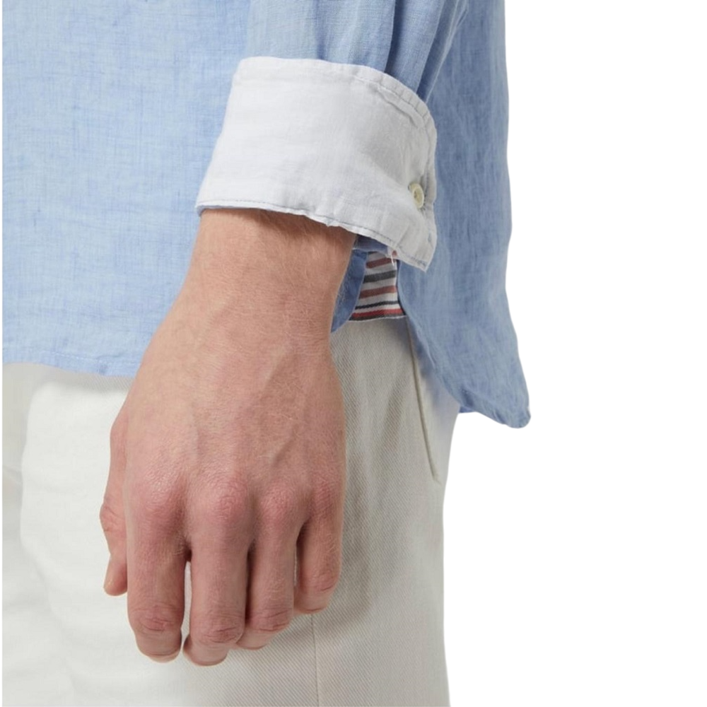 TOMMY HILFIGER</br>Ανδρικό Πουκάμισο Σιέλ Λινό Mao Collar Regular MW0MW18446-C1S Tommy Hilfiger TOMMY HILFIGER</br>Ανδρικό Πουκάμισο Σιέλ Λινό Mao Collar Regular MW0MW18446-C1S Tommy Hilfiger