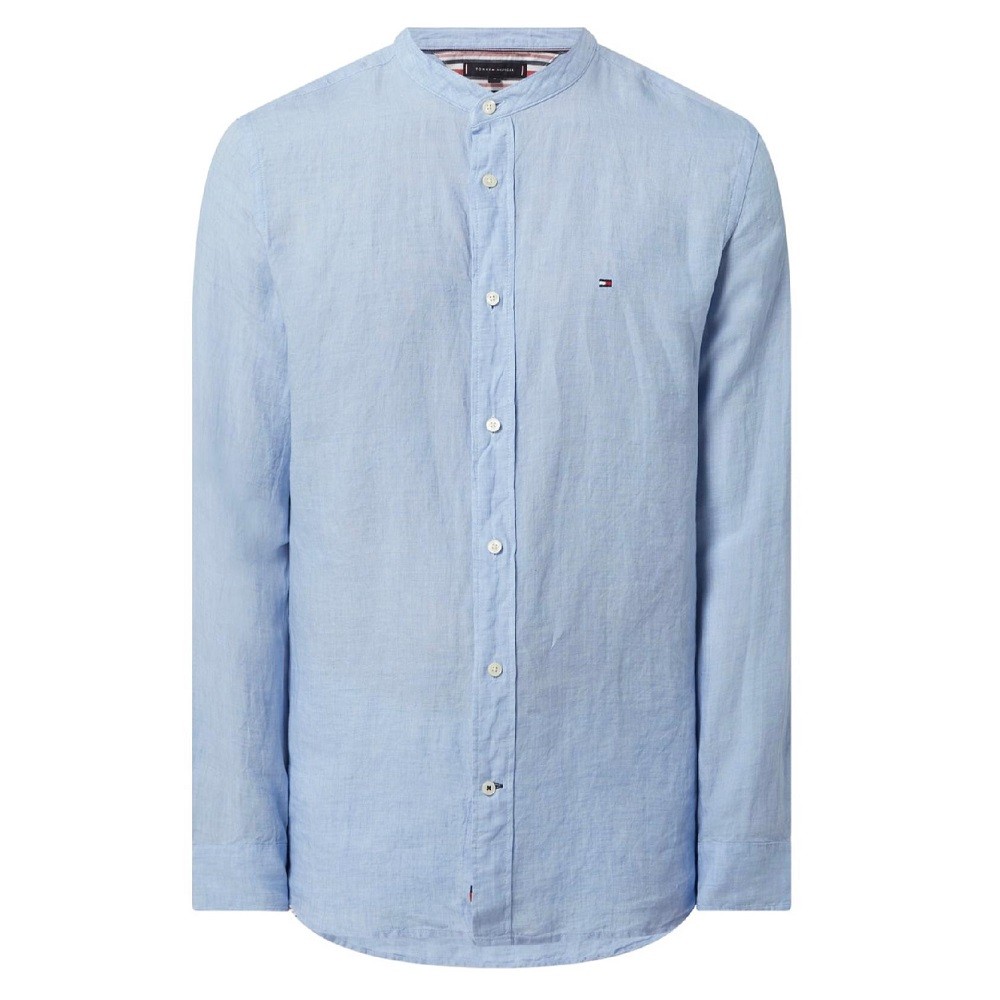 TOMMY HILFIGER</br>Ανδρικό Πουκάμισο Σιέλ Λινό Mao Collar Regular MW0MW18446-C1S Tommy Hilfiger TOMMY HILFIGER</br>Ανδρικό Πουκάμισο Σιέλ Λινό Mao Collar Regular MW0MW18446-C1S Tommy Hilfiger