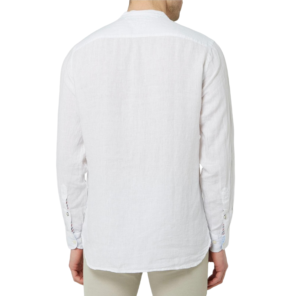 TOMMY HILFIGER</br>Ανδρικό Πουκάμισο Λευκό Λινό Mao Collar Regular MW0MW18446-YBR Tommy Hilfiger TOMMY HILFIGER</br>Ανδρικό Πουκάμισο Λευκό Λινό Mao Collar Regular MW0MW18446-YBR Tommy Hilfiger