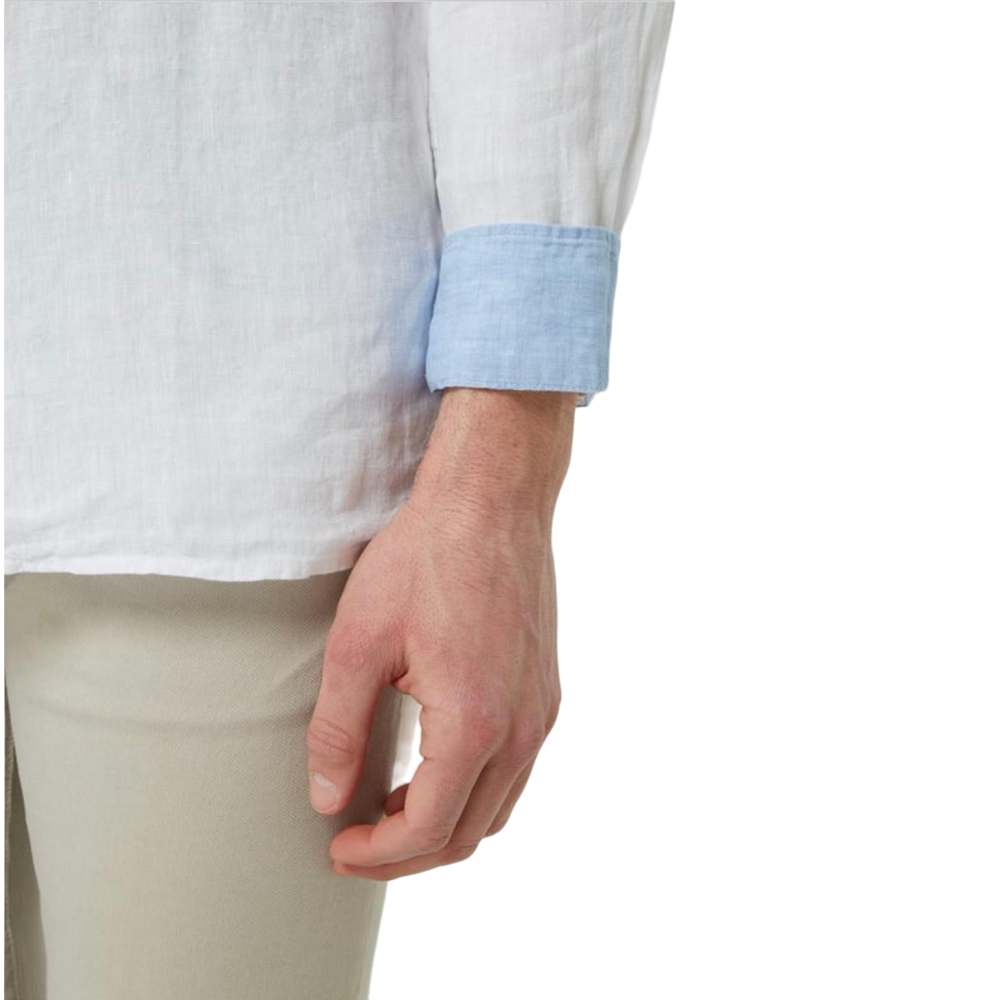 TOMMY HILFIGER</br>Ανδρικό Πουκάμισο Λευκό Λινό Mao Collar Regular MW0MW18446-YBR Tommy Hilfiger TOMMY HILFIGER</br>Ανδρικό Πουκάμισο Λευκό Λινό Mao Collar Regular MW0MW18446-YBR Tommy Hilfiger