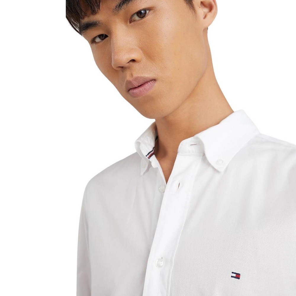 TOMMY HILFIGER</br>Ανδρικό Πουκάμισο Λευκό Poplin Regular MW0MW25035-YBR Tommy Hilfiger TOMMY HILFIGER</br>Ανδρικό Πουκάμισο Λευκό Poplin Regular MW0MW25035-YBR Tommy Hilfiger