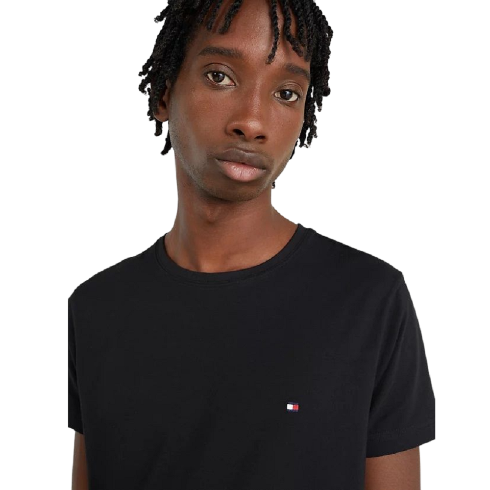 TOMMY HILFIGER</br>Ανδρικό T-shirt Μαύρο Core Stretch Slim Fit MW0MW27539-BDS Tommy Hilfiger TOMMY HILFIGER</br>Ανδρικό T-shirt Μαύρο Core Stretch Slim Fit MW0MW27539-BDS Tommy Hilfiger