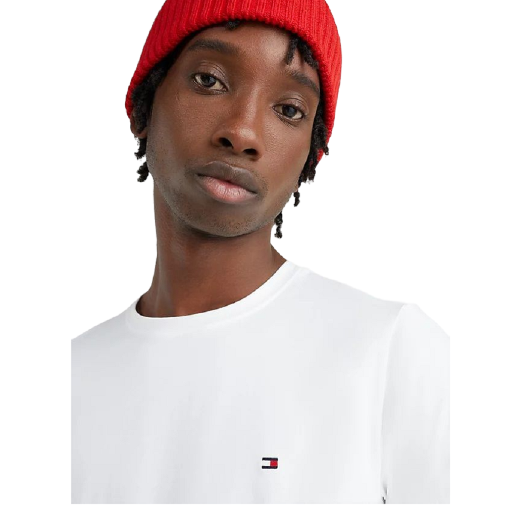 TOMMY HILFIGER</br>Ανδρικό T-shirt Λευκό Core Stretch Slim Fit MW0MW27539-YBR Tommy Hilfiger TOMMY HILFIGER</br>Ανδρικό T-shirt Λευκό Core Stretch Slim Fit MW0MW27539-YBR Tommy Hilfiger