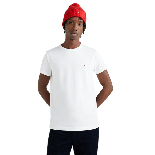 Tommy Hilfiger MW0MW27539-YBR Ανδρικό T-shirt Λευκό Core Stretch Slim Fit 
