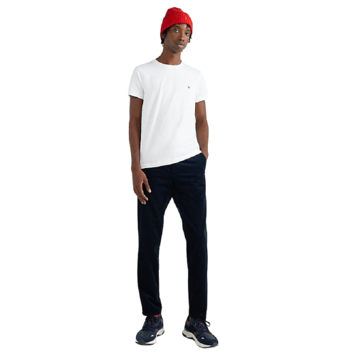 Tommy Hilfiger MW0MW27539-YBR Ανδρικό T-shirt Λευκό Core Stretch Slim Fit 