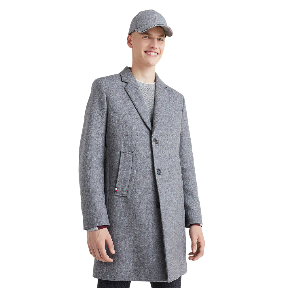 TOMMY HILFIGER</br>Ανδρικό Παλτό Γκρι Wool Blend Regular MW0MW277069-P91 Tommy Hilfiger TOMMY HILFIGER</br>Ανδρικό Παλτό Γκρι Wool Blend Regular MW0MW277069-P91 Tommy Hilfiger