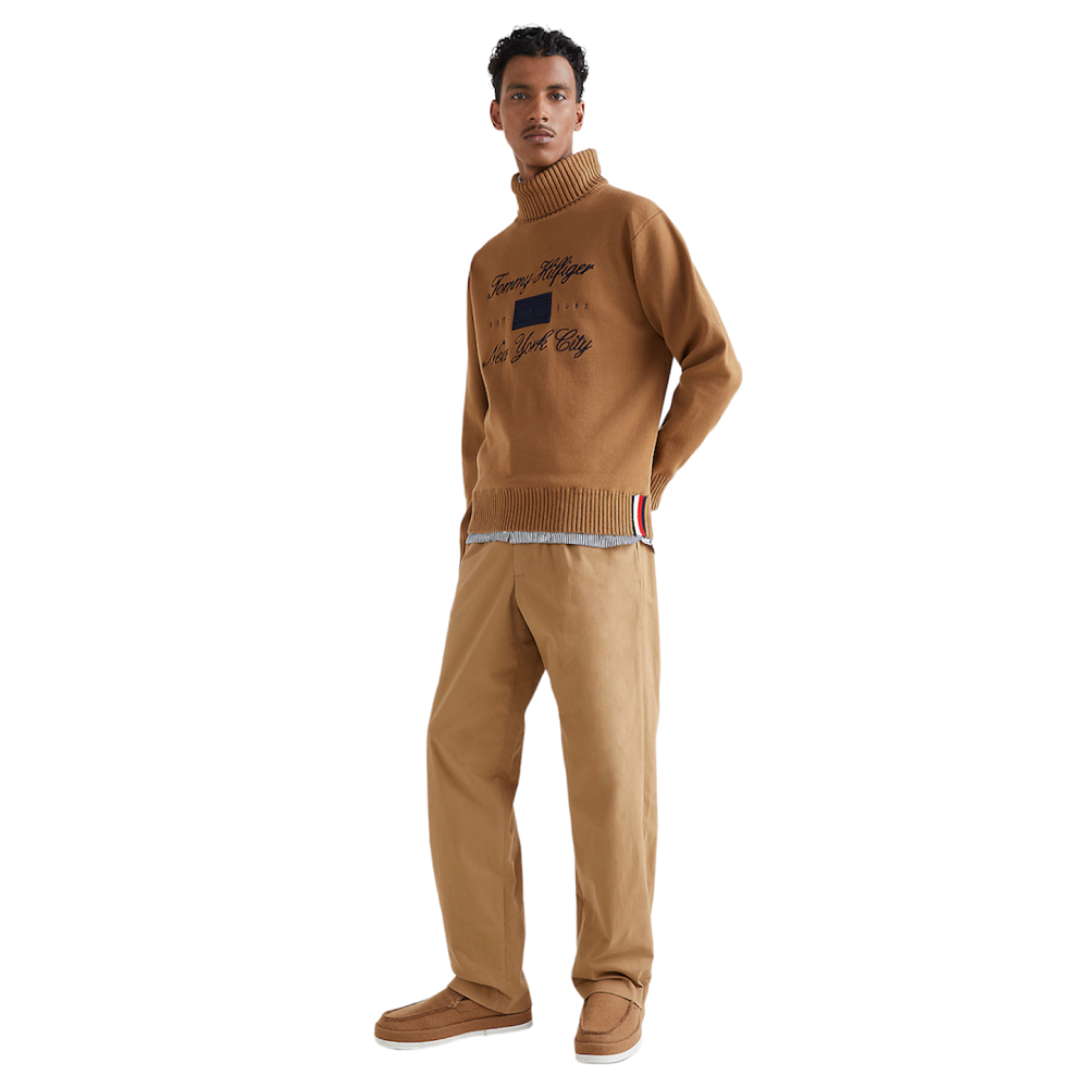 TOMMY HILFIGER</br>Ανδρικό Πουλόβερ Ζιβάγκο Κάμελ Cotton MW0MW27937-GWJ Tommy Hilfiger TOMMY HILFIGER</br>Ανδρικό Πουλόβερ Ζιβάγκο Κάμελ Cotton MW0MW27937-GWJ Tommy Hilfiger