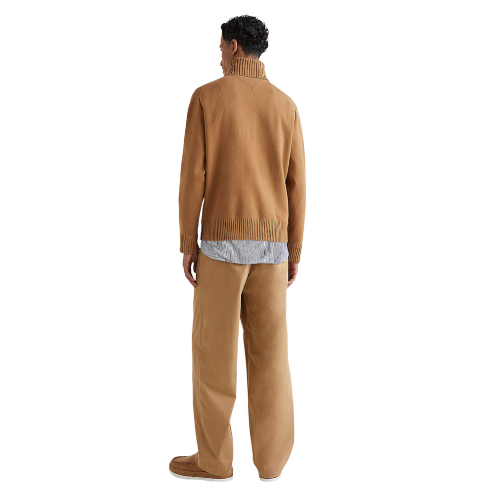 TOMMY HILFIGER</br>Ανδρικό Πουλόβερ Ζιβάγκο Κάμελ Cotton MW0MW27937-GWJ Tommy Hilfiger TOMMY HILFIGER</br>Ανδρικό Πουλόβερ Ζιβάγκο Κάμελ Cotton MW0MW27937-GWJ Tommy Hilfiger