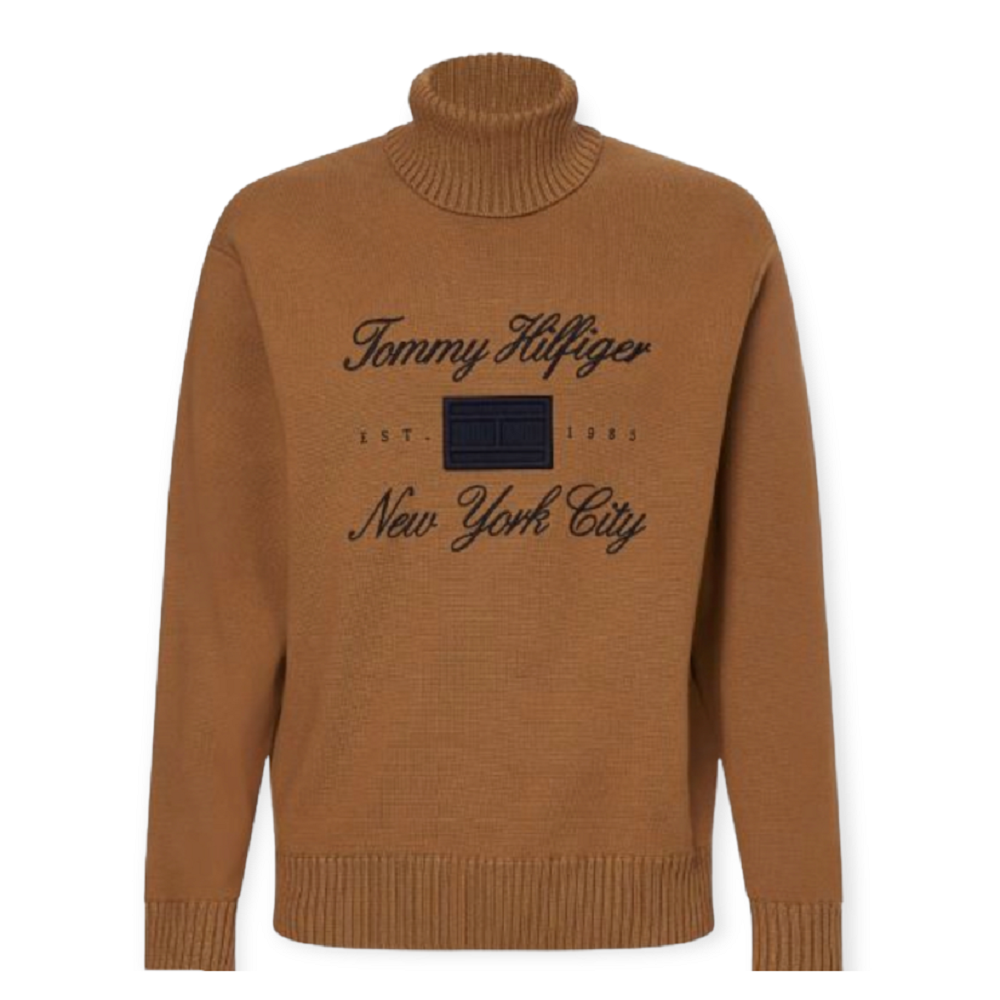 TOMMY HILFIGER</br>Ανδρικό Πουλόβερ Ζιβάγκο Κάμελ Cotton MW0MW27937-GWJ Tommy Hilfiger TOMMY HILFIGER</br>Ανδρικό Πουλόβερ Ζιβάγκο Κάμελ Cotton MW0MW27937-GWJ Tommy Hilfiger