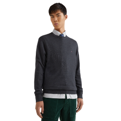 TOMMY HILFIGER</br>Tommy Hilfiger Pima Organic Cotton Cashmere Crewneck Sweater MW0MW28046-P92 Ανδρικό Πουλόβερ Ανθρακί
