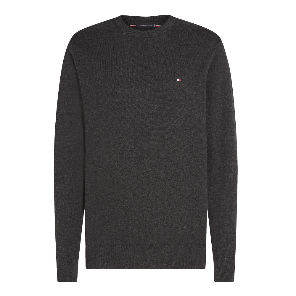 TOMMY HILFIGER</br>Tommy Hilfiger Pima Organic Cotton Cashmere Crewneck Sweater MW0MW28046-P92 Ανδρικό Πουλόβερ Ανθρακί TOMMY HILFIGER</br>Tommy Hilfiger Pima Organic Cotton Cashmere Crewneck Sweater MW0MW28046-P92 Ανδρικό Πουλόβερ Ανθρακί