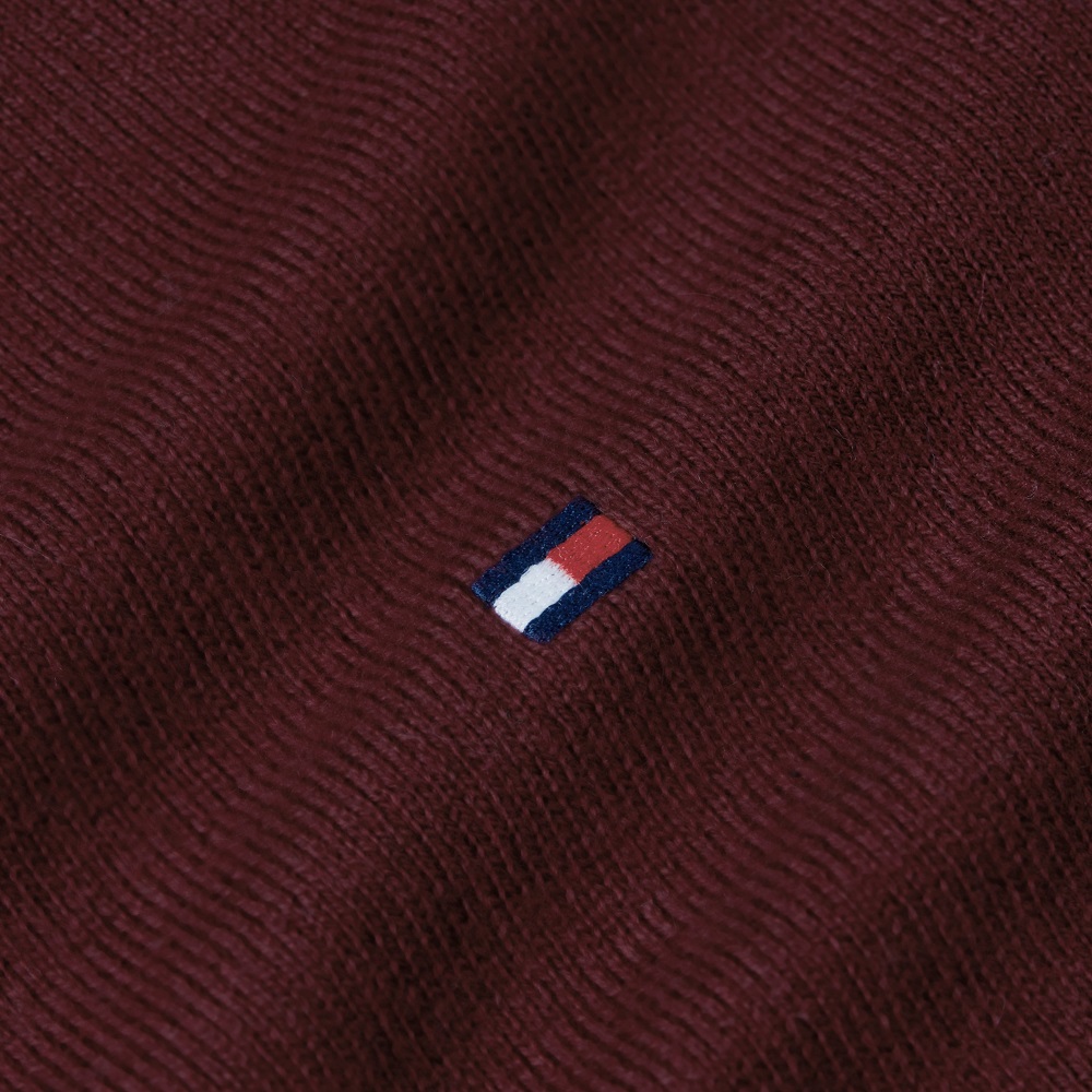 TOMMY HILFIGER</br>Tommy Hilfiger Pima Organic Cotton Cashmere Crewneck Sweater MW0MW28046-VLP Ανδρικό Πουλόβερ Μπορντώ TOMMY HILFIGER</br>Tommy Hilfiger Pima Organic Cotton Cashmere Crewneck Sweater MW0MW28046-VLP Ανδρικό Πουλόβερ Μπορντώ
