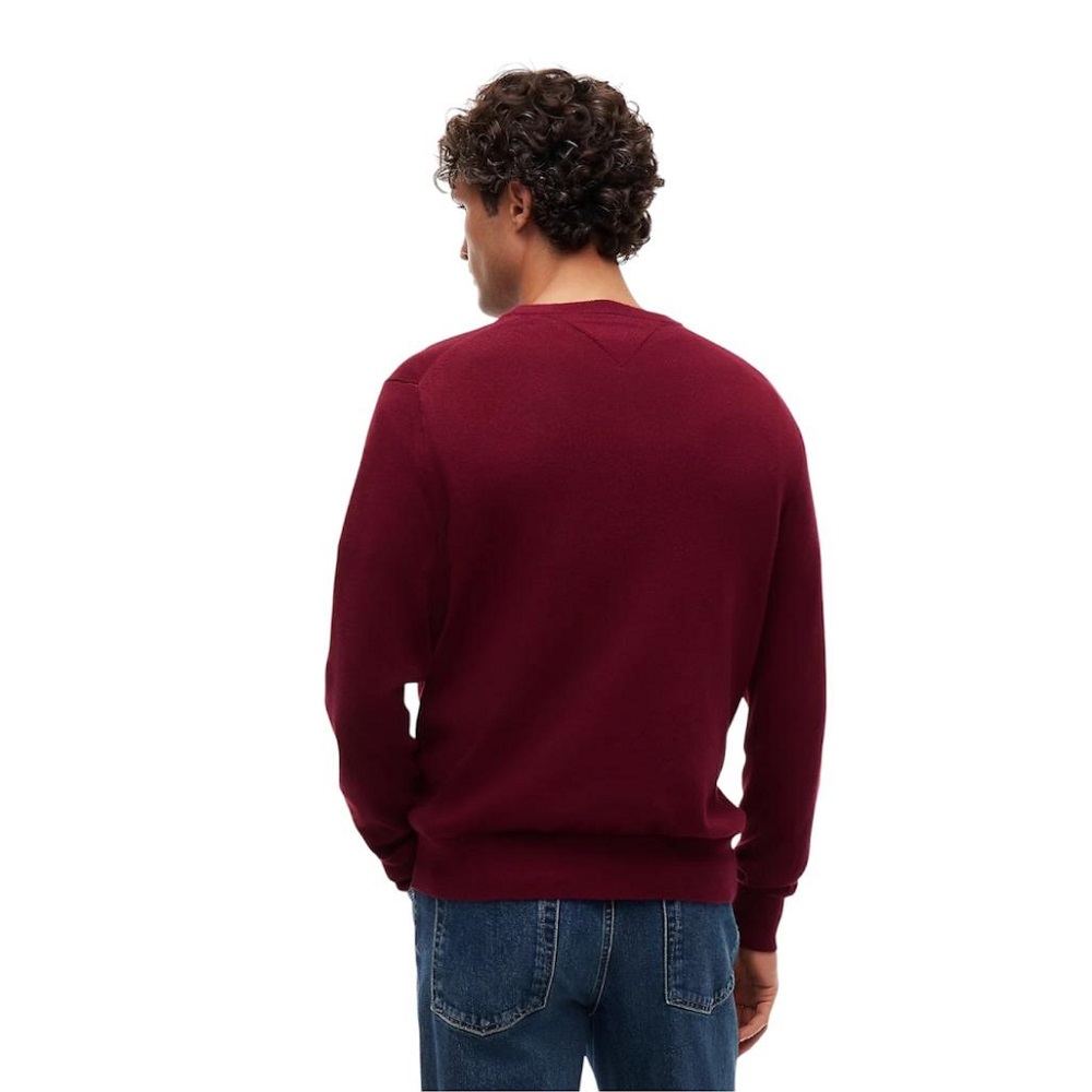 TOMMY HILFIGER</br>Tommy Hilfiger Pima Organic Cotton Cashmere Crewneck Sweater MW0MW28046-VLP Ανδρικό Πουλόβερ Μπορντώ TOMMY HILFIGER</br>Tommy Hilfiger Pima Organic Cotton Cashmere Crewneck Sweater MW0MW28046-VLP Ανδρικό Πουλόβερ Μπορντώ